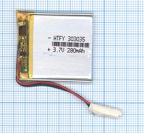 Аккумулятор Li-Pol (батарея) 3*30*35мм 2pin 3.7V/280mAh