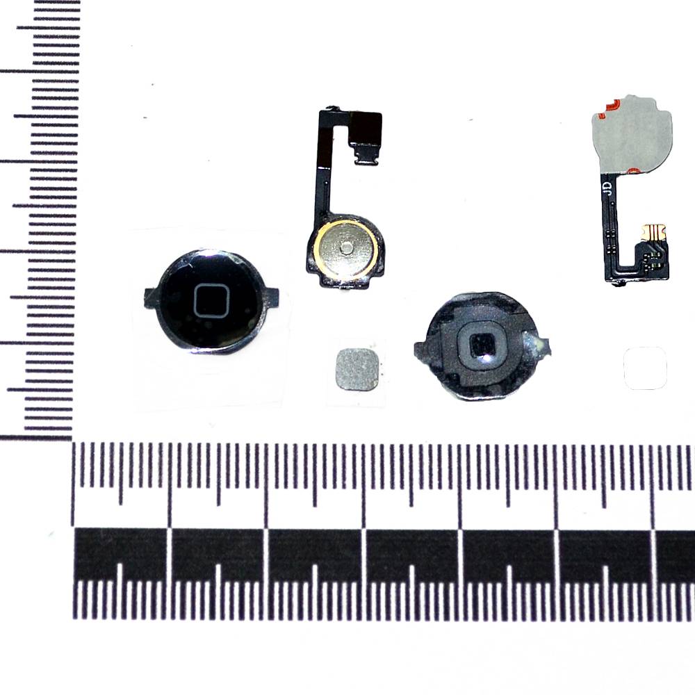 Механизм кнопки HOME iPhone 4 с толкателем и шлейфом черный