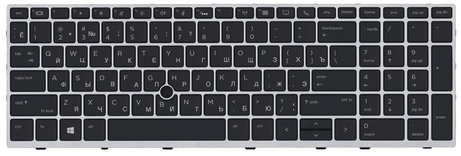 Клавиатура HP Elitebook 850 G5 3JX13EA с серой рамкой и подсветкой, OEM