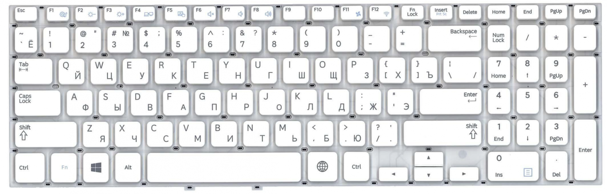 Клавиатура Samsung NP355V5C белая, OEM