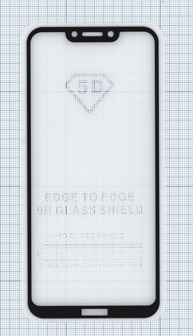 Защитное стекло "Полное покрытие" для Huawei Honor Play черное