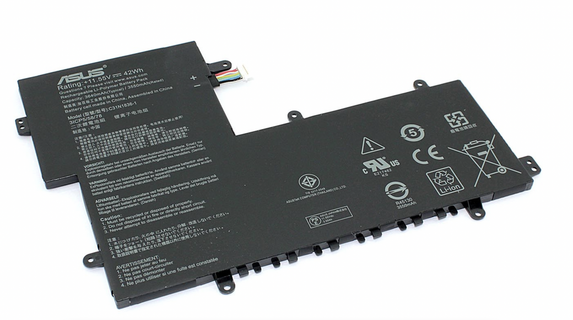 Аккумулятор Asus Chromebook C214MA-BU0038 11.55V, 3640mAh, Original