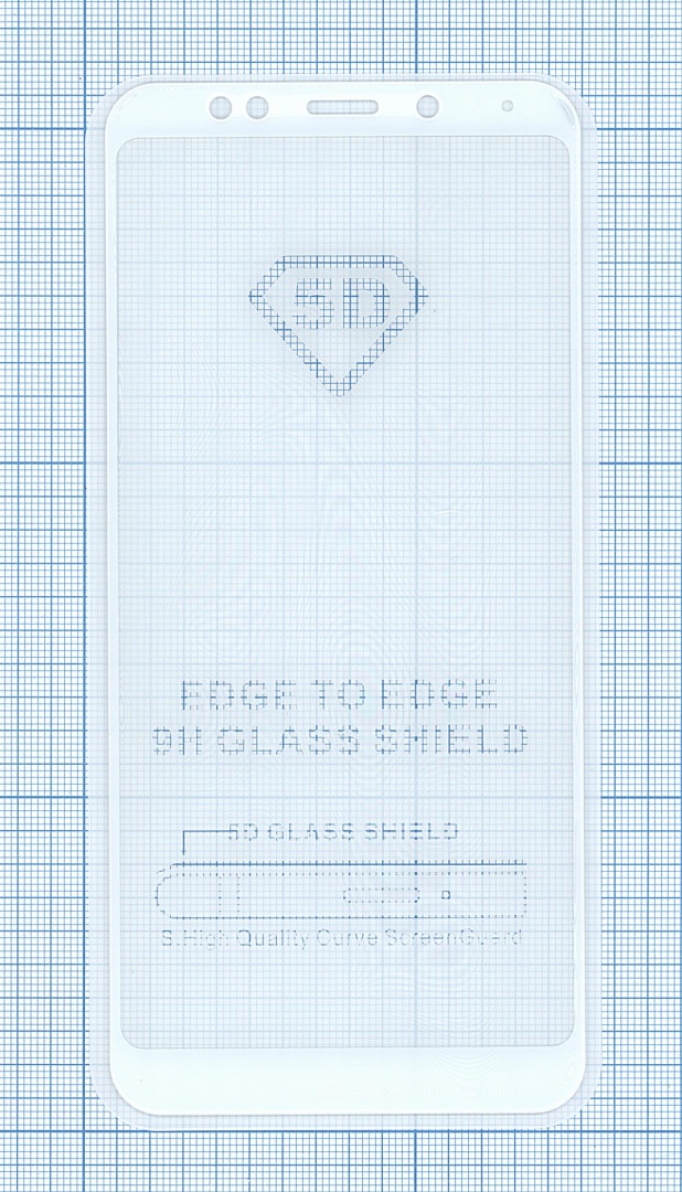 Защитное стекло "Полное покрытие" для Xiaomi Redmi 5 Plus белое