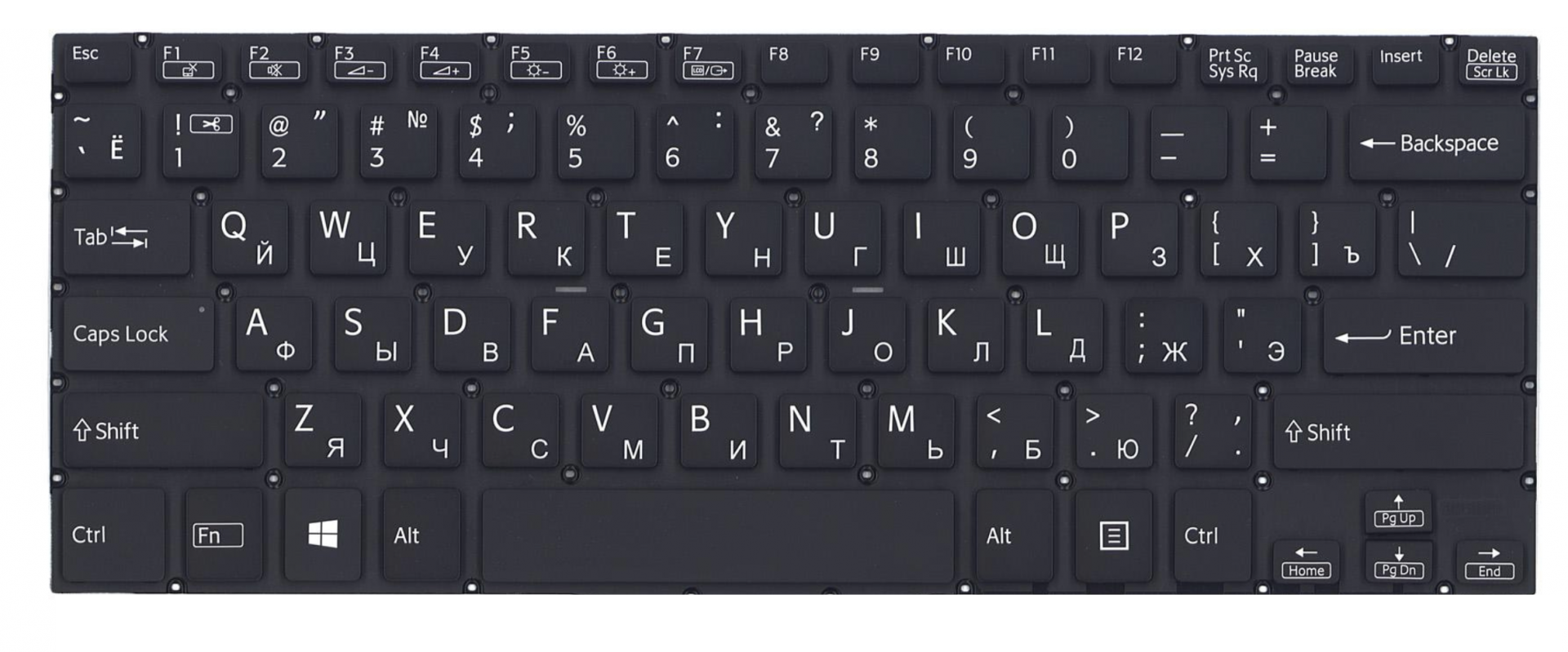 Клавиатура Sony Vaio Fit 14 без рамки, с подсветкой