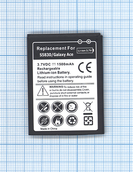 Аккумуляторная батарея для Samsung Galaxy Ace S5830 3.7 V 1500mAh OEM