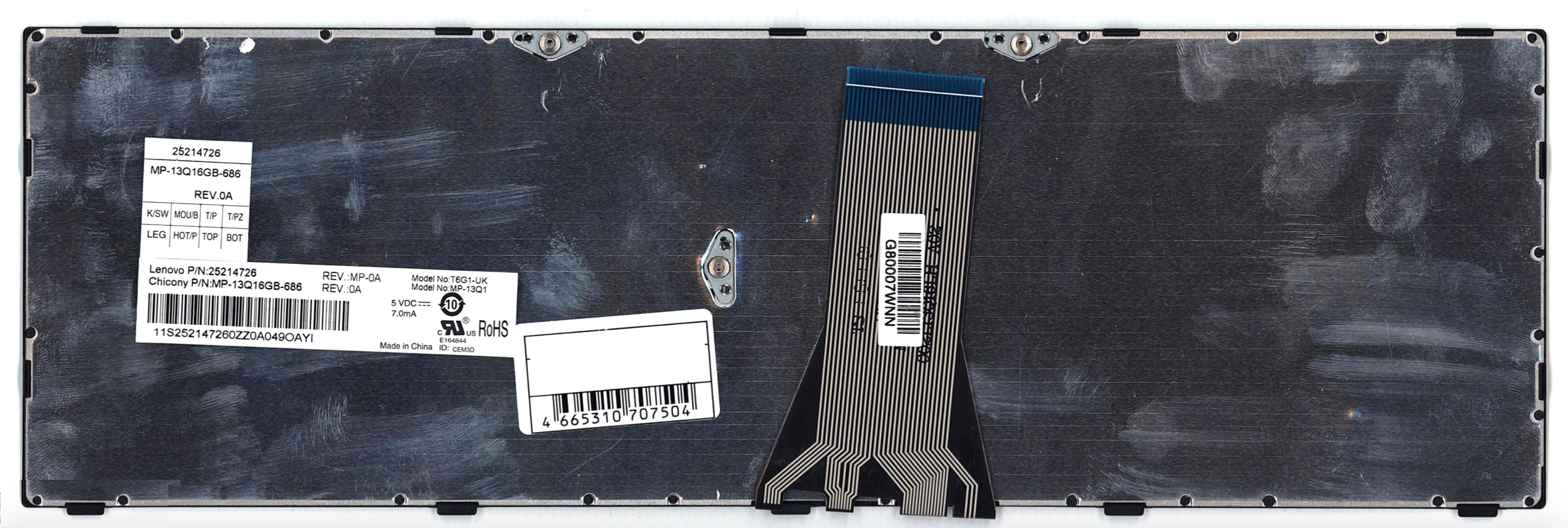 Клавиатура Lenovo IdeaPad Flex B50-70 с салатовой рамкой, OEM