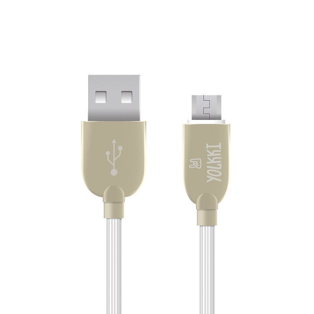 Кабель USB - micro USB YOLKKI Pro 01 pack белый (1м) /max 2,1A/