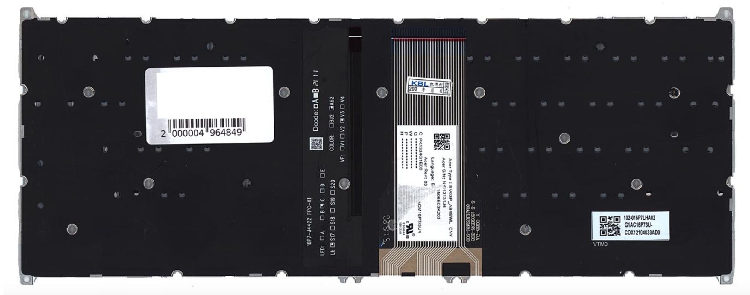 Клавиатура Acer Swift 3 SF313-51 серебристая, с подсветкой, OEM