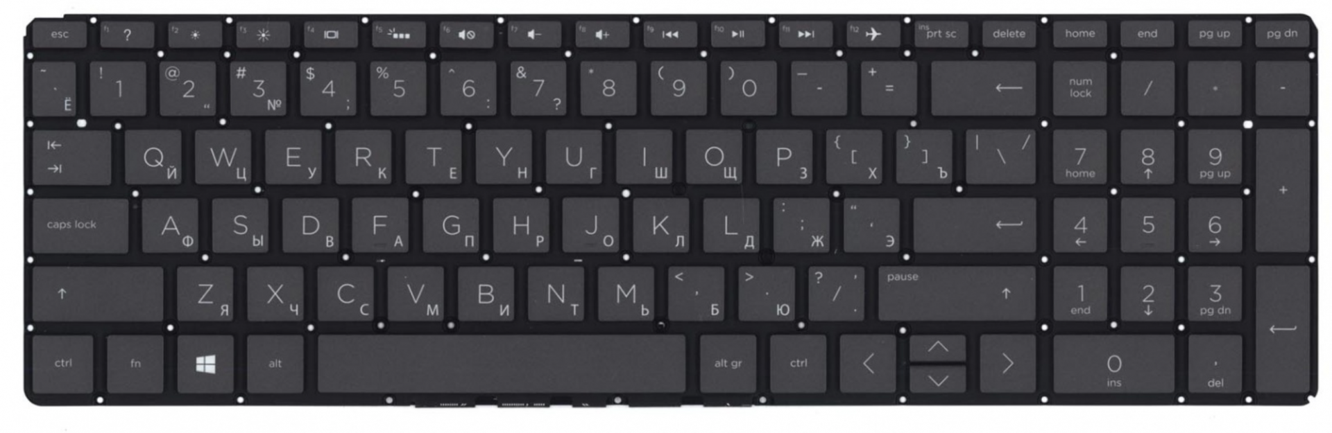 Клавиатура HP ﻿Spectre X360 15-CH055NA с подсветкой, OEM