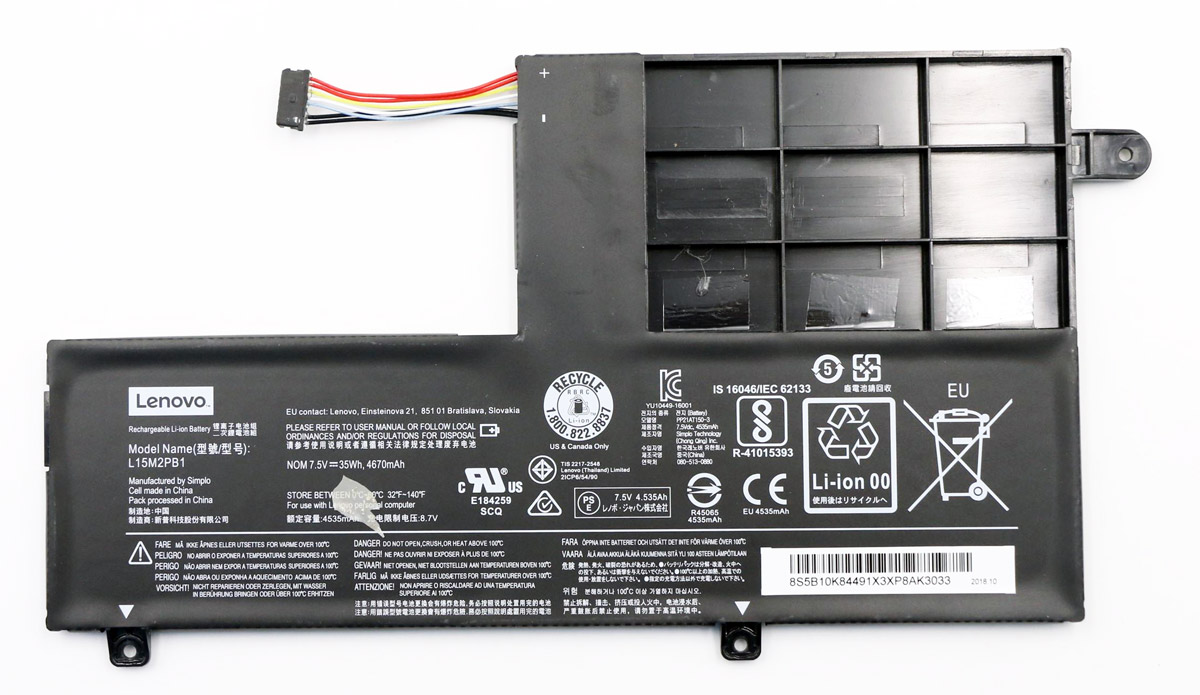 Аккумуляторная батарея для ноутбука Lenovo Ideapad Flex 4 1470 (L15L2PB1) 7.6V 35Wh
