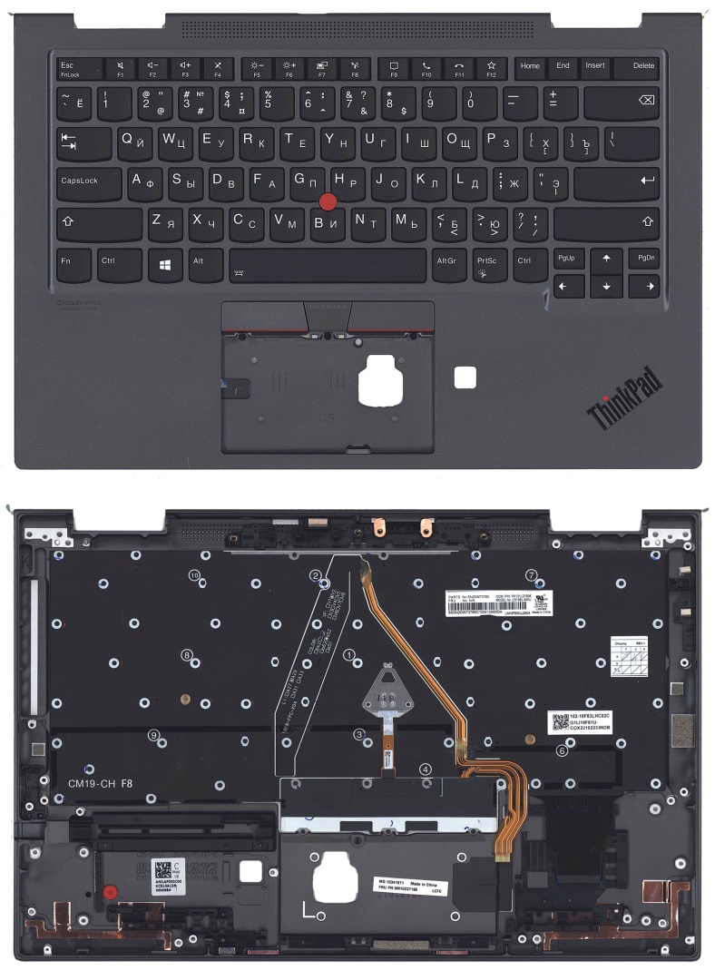 Клавиатура для ноутбука Lenovo Thinkpad X1 Yoga 5th Gen топкейс
