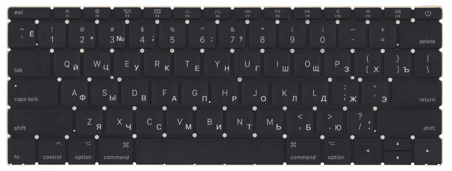 Клавиатура Apple MacBook 12" начало 2015 A1534 (MK4M2LL/A) маленький Enter, OEM