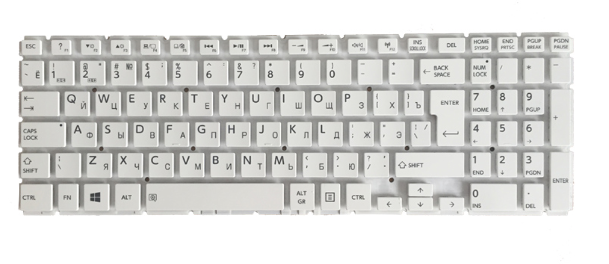 Клавиатура Toshiba Satellite P55W-B5224 белая, OEM