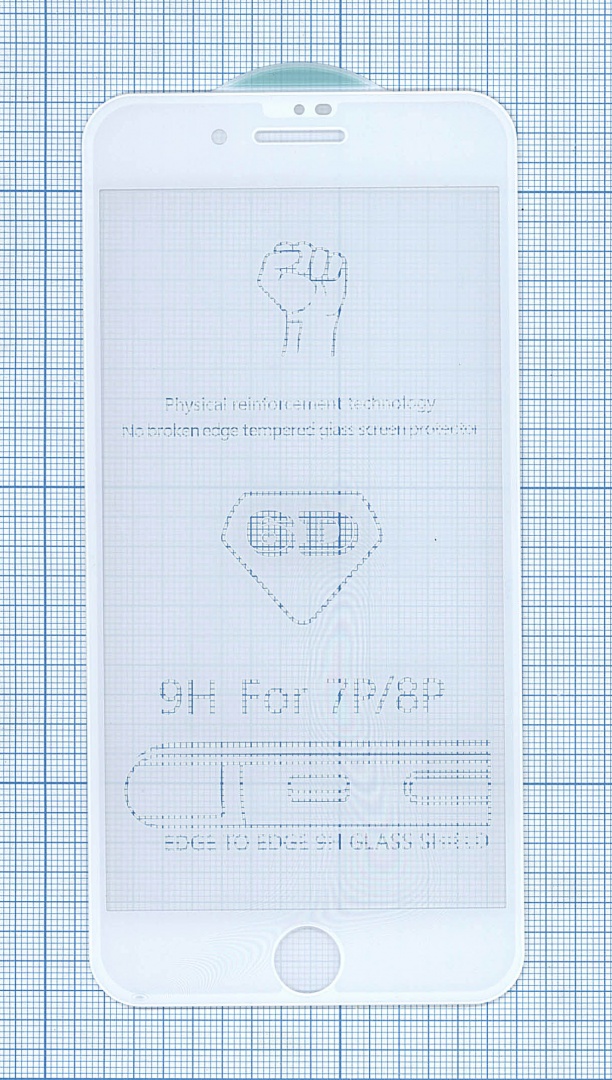 Защитное стекло 6D для Apple iPhone 7/8  Plus белое