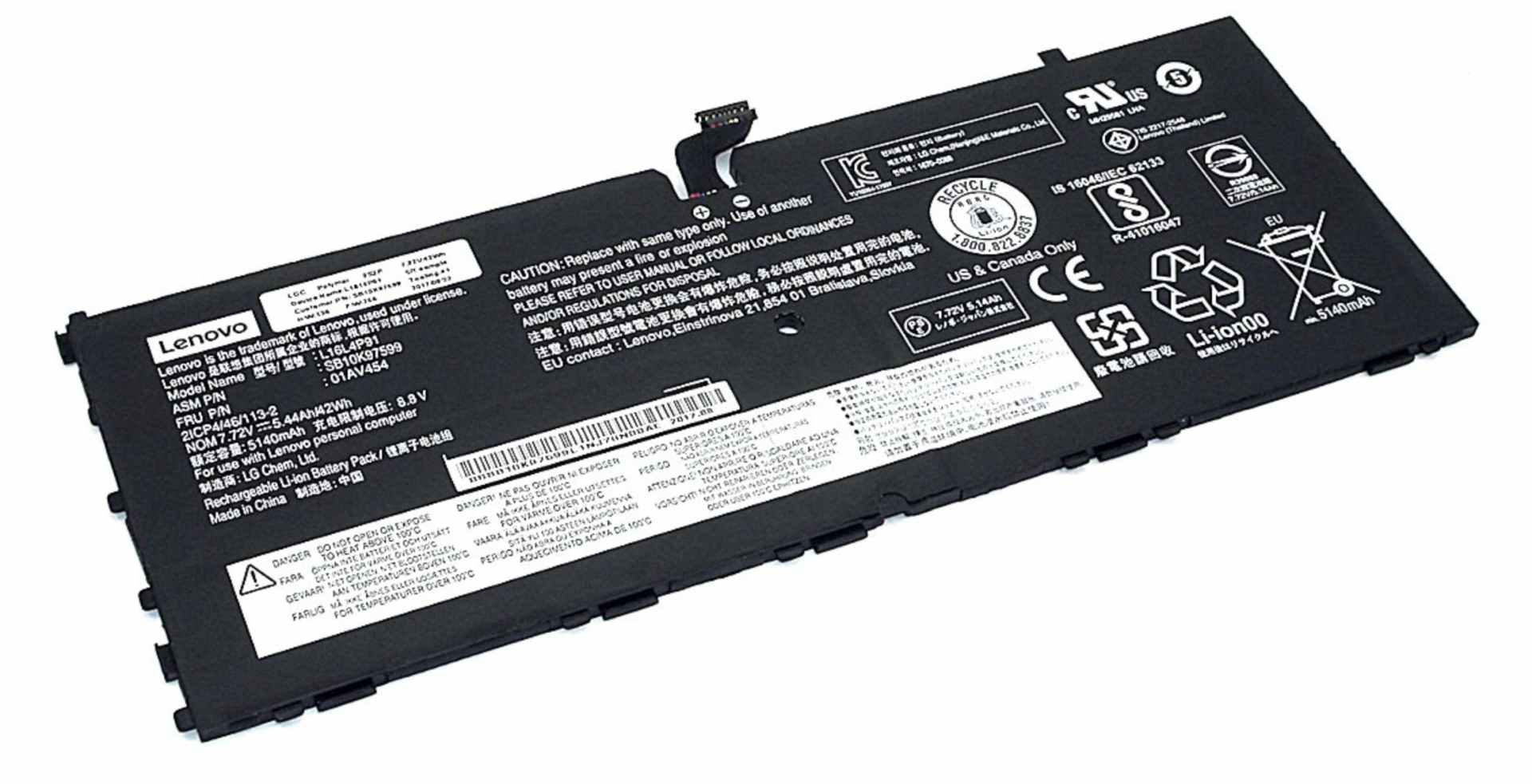 Аккумулятор Lenovo ThinkPad X1 Tablet Gen.3 7.72V, 5440mAh, Original