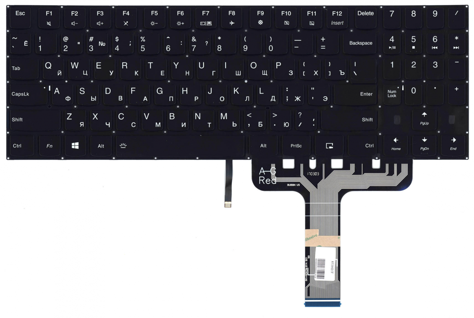 Клавиатура LENOVO Legion Y740-17IRH с подсветкой, OEM