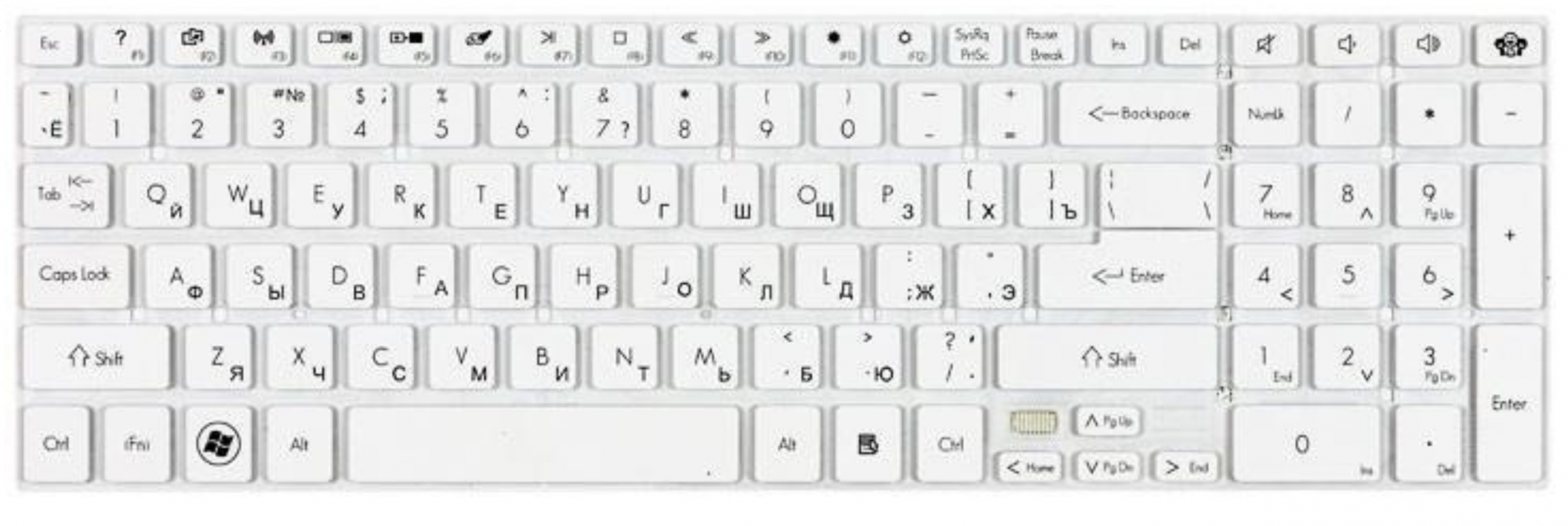 Клавиатура Packard Bell EasyNote LS44 белая, OEM