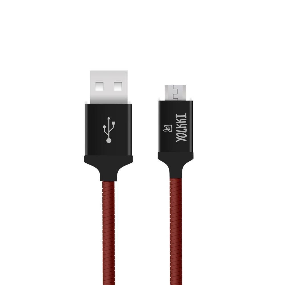 Кабель USB - micro USB YOLKKI Pro 03 NEW box красный (1м) /max 2,1A/