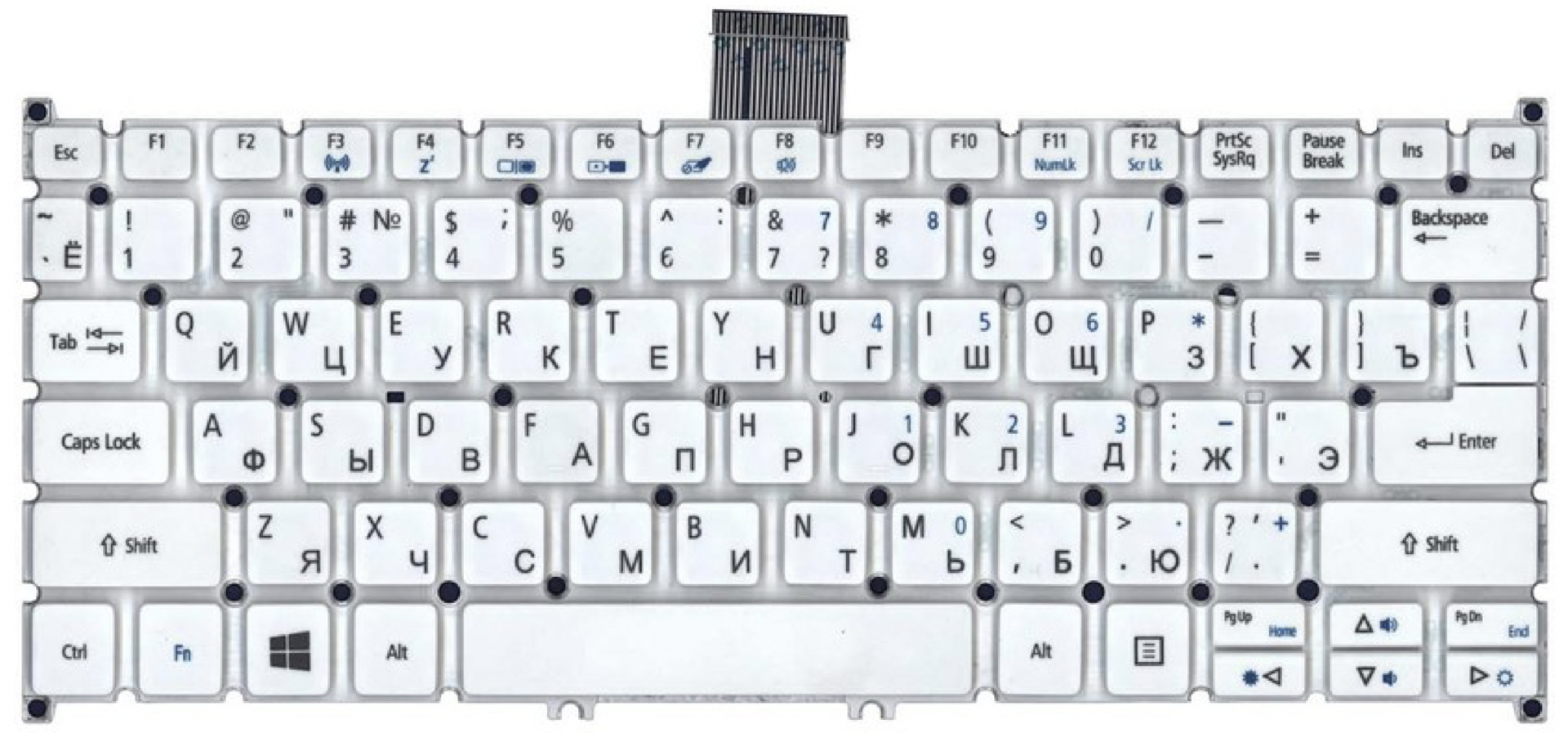 Клавиатура Acer Aspire E3-111 белая, OEM