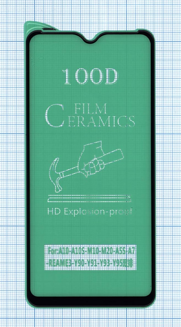 Керамическая пленка (стекло) для OPPO A7/ A5S черная