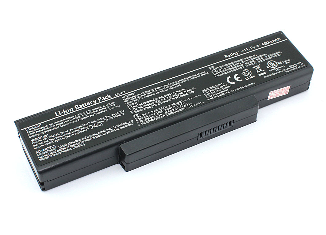 Аккумуляторная батарея для ноутбука Asus A9, F2, F3, S9  11.1V 4800mAh A33-F3 черная