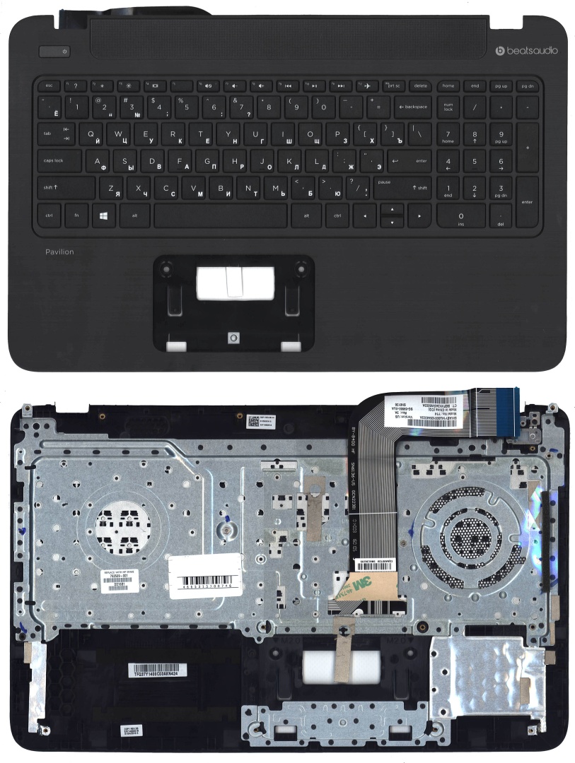 Клавиатура для ноутбука HP Pavilion 15-P топкейс черный