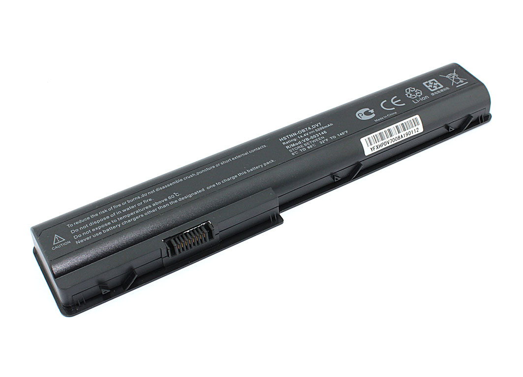 Аккумуляторная батарея для ноутбука HP Pavilion DV7, HDX18, Compaq  CQ71 5200mAh 14,4V OEM черная