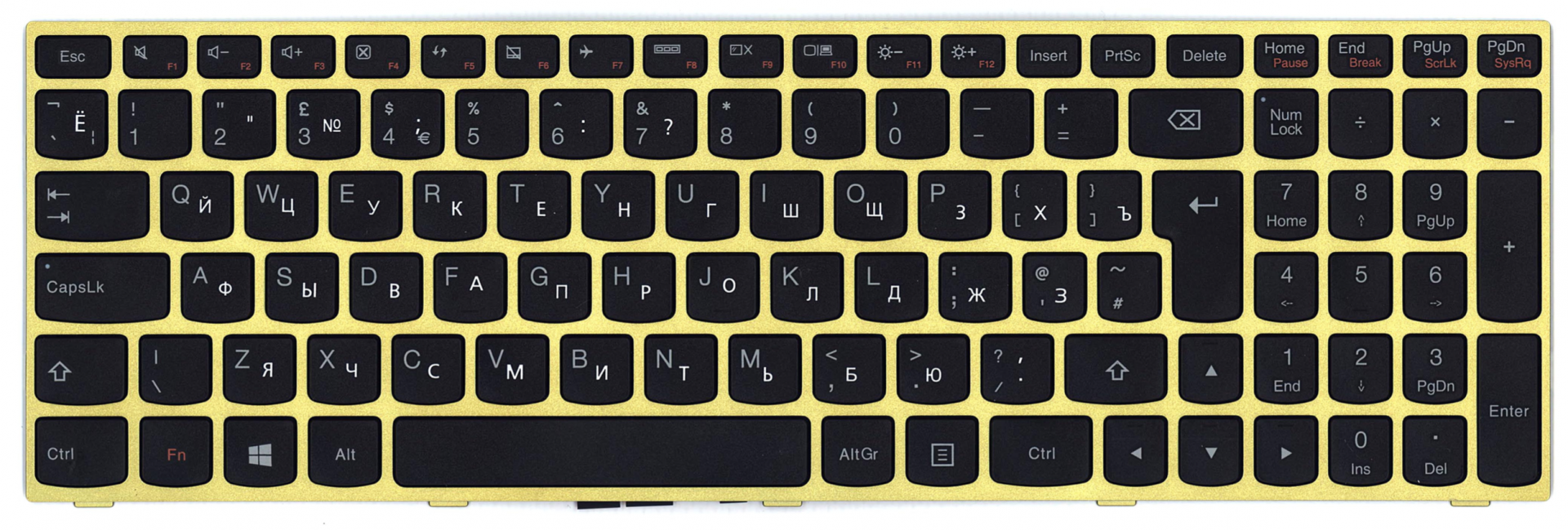 Клавиатура Lenovo IdeaPad B50-30 с салатовой рамкой, OEM