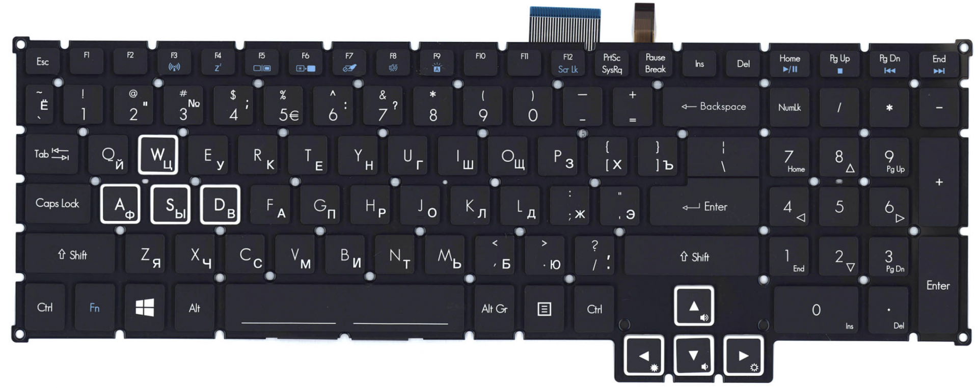 Клавиатура Acer Predator X GX-792 с подсветкой, OEM