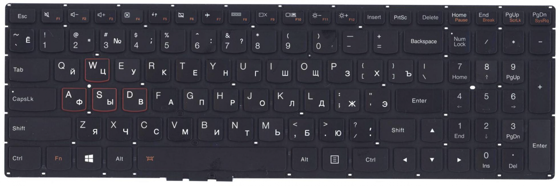 Клавиатура Lenovo IdeaPad Y700 без подсветки, OEM