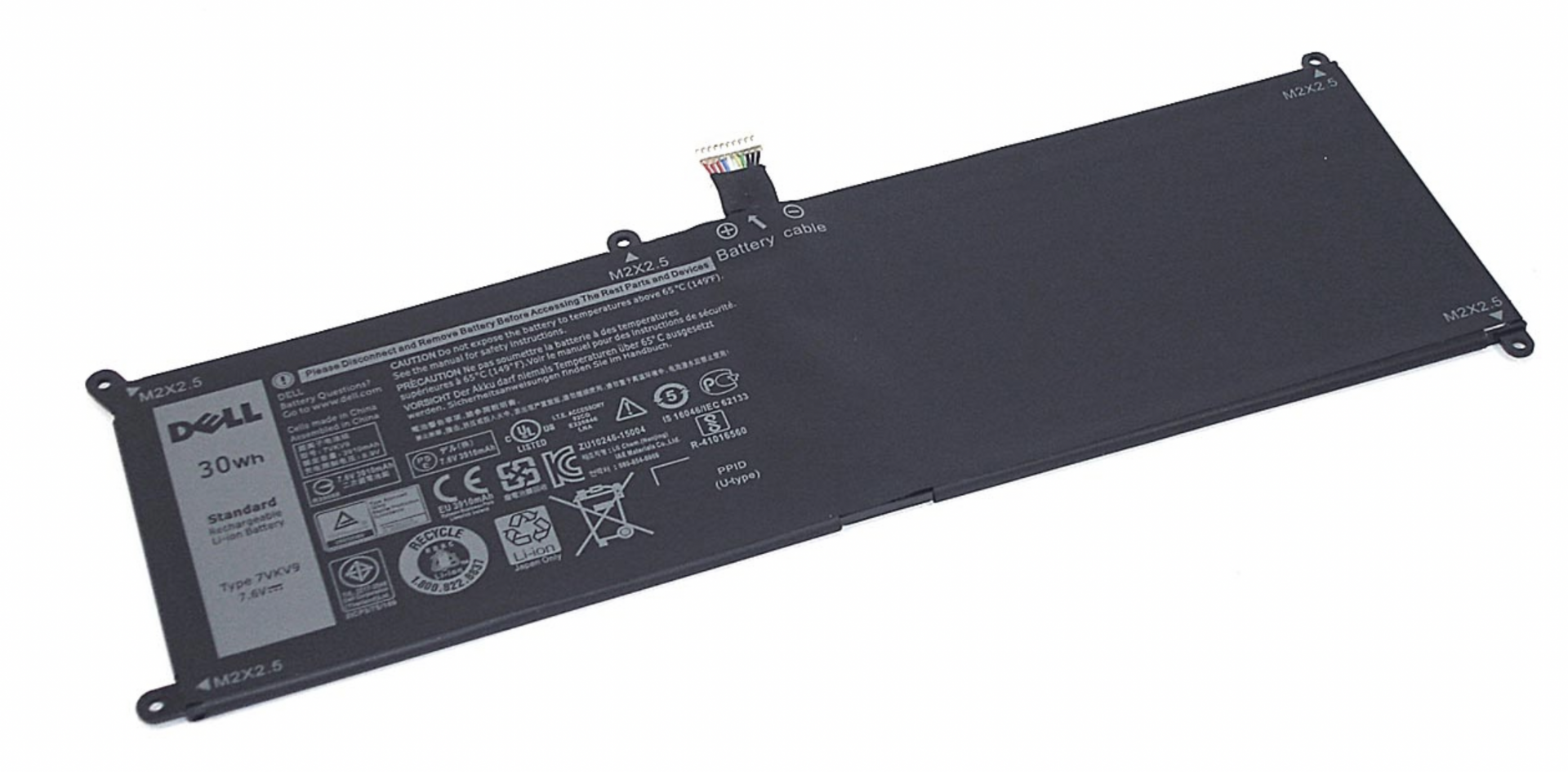 Аккумулятор Dell Latitude XPS 12 7000 7.6V, 30Wh, Original