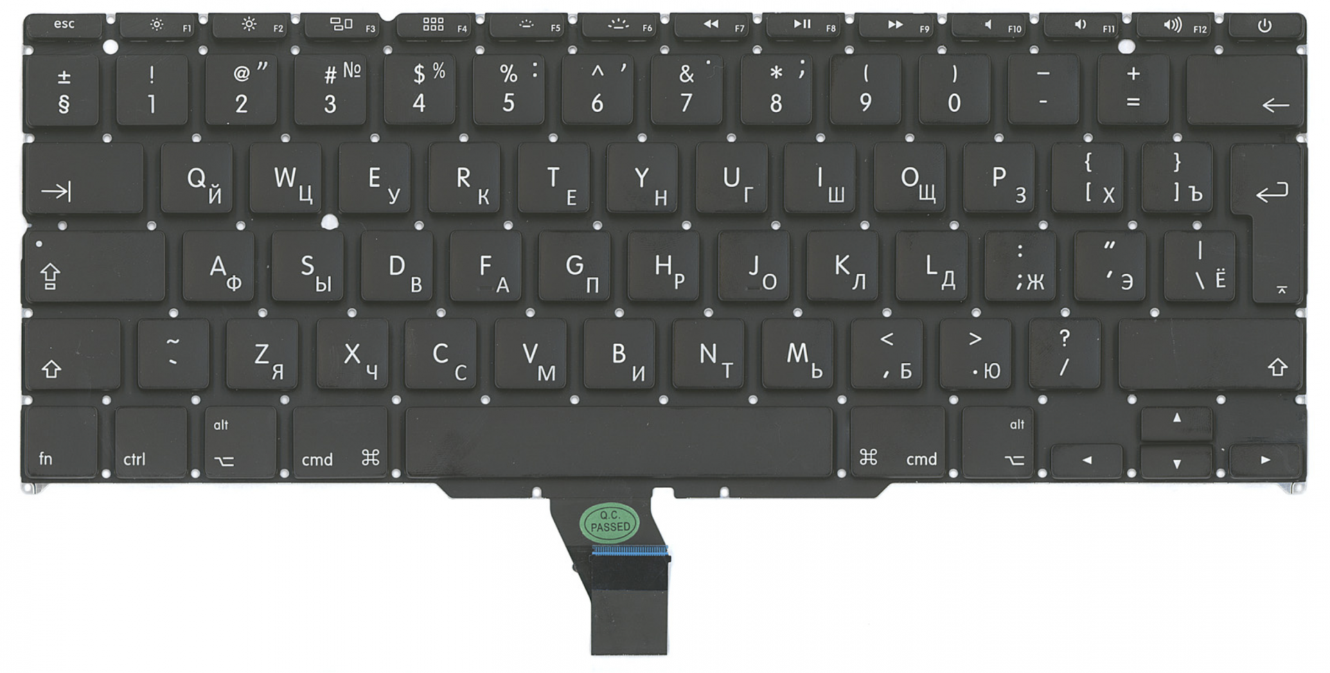 Клавиатура Apple MacBook Air 11.6" начало 2014 A1465 (MD711LL/B) с подсветкой, большой Enter, OEM