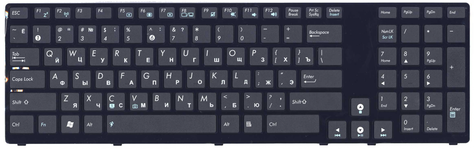 Клавиатура ASUS K95 с рамкой, OEM