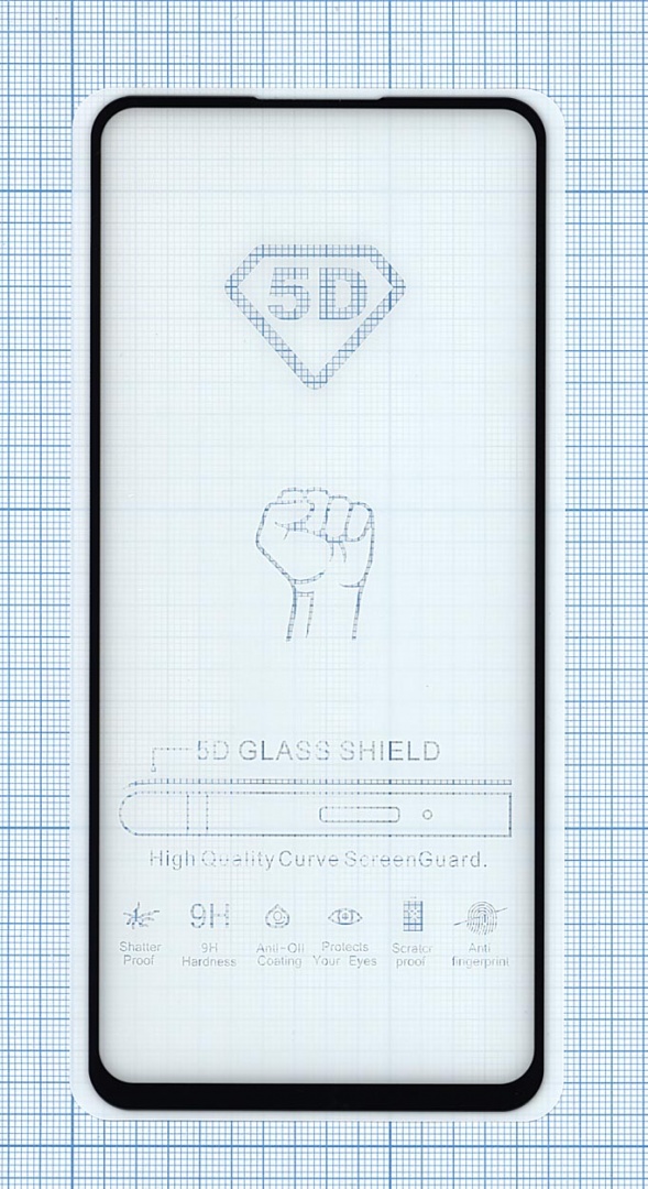 Защитное стекло "Полное покрытие" для Xiaomi Redmi Note 9S черное