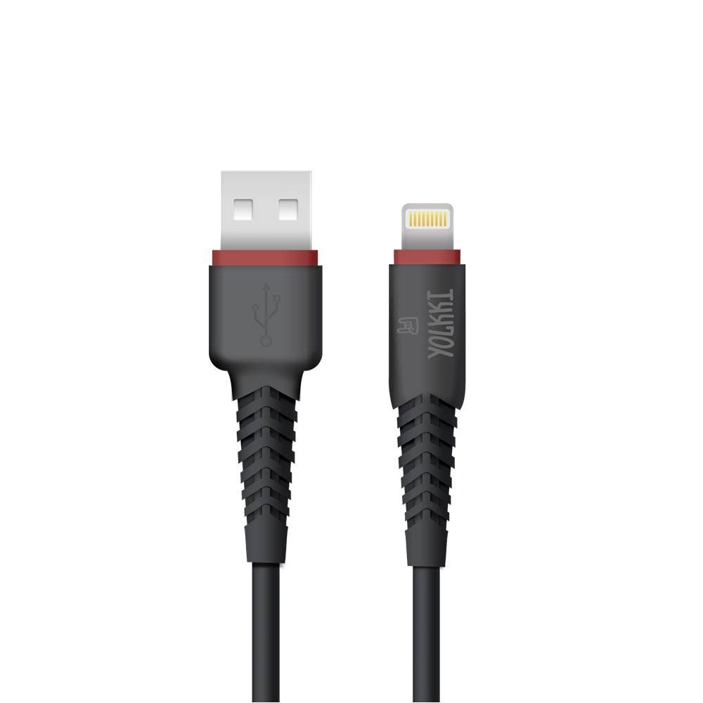 Кабель USB - Lightning 8-pin YOLKKI Pro 04 NEW box черный (1м) /max 2,1A/