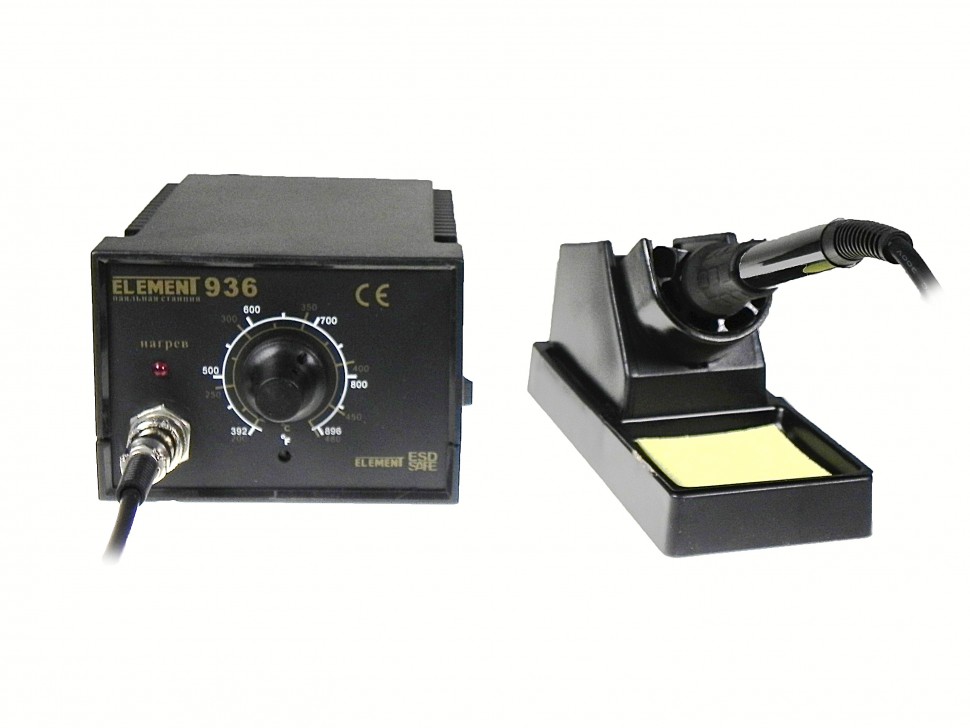 Паяльник с регулировкой температуры ELEMENT 936. Аналоговый регулятор.