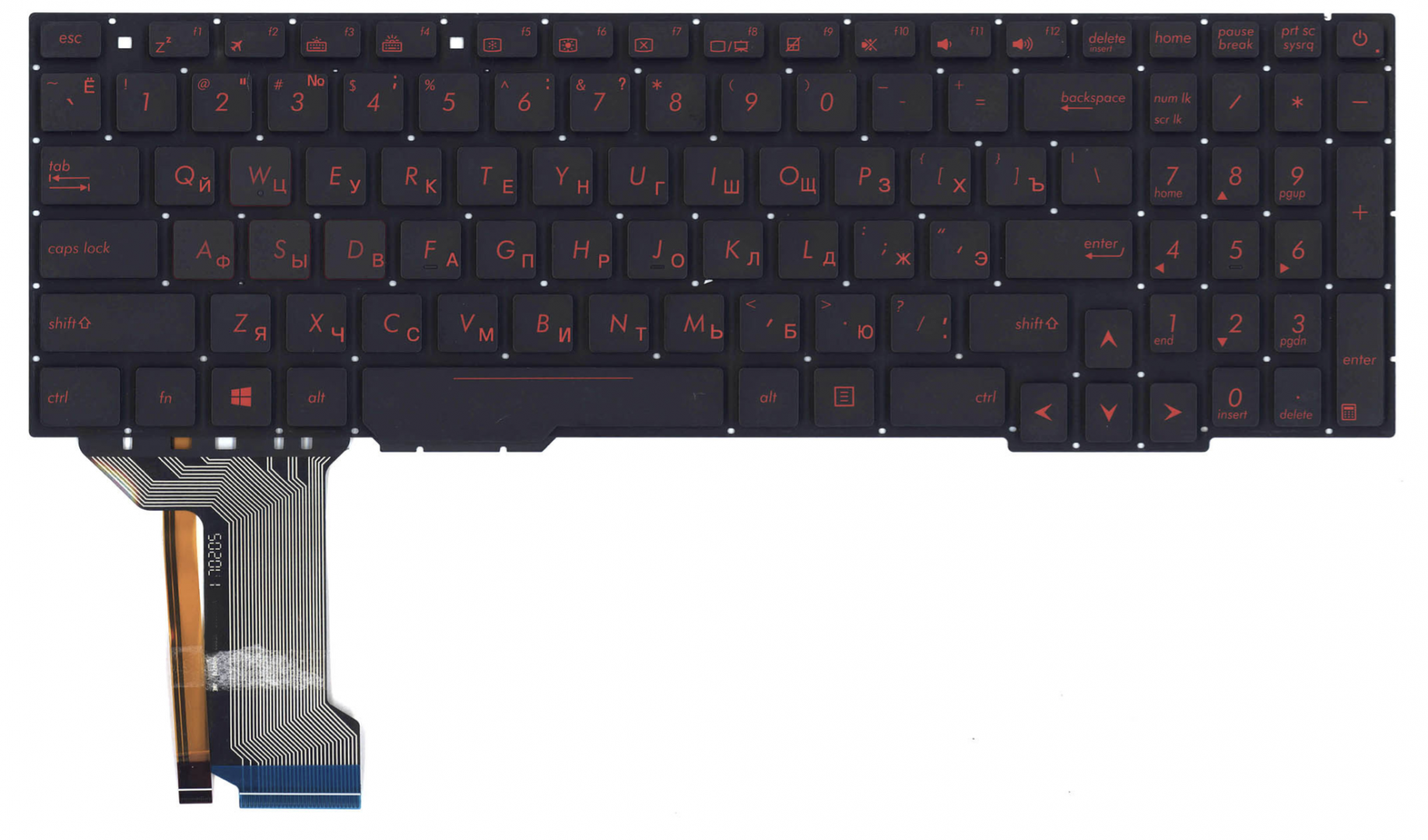 Клавиатура ASUS FX753VD-GC367 с красной подсветкой, OEM