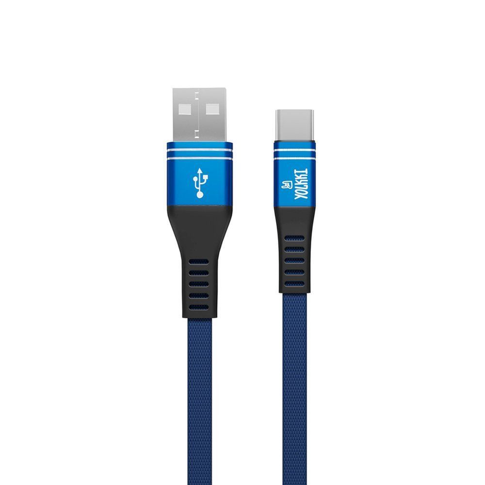 Кабель USB - TYPE-C YOLKKI Pro 06 NEW box синий (1м) /max 2,1A/