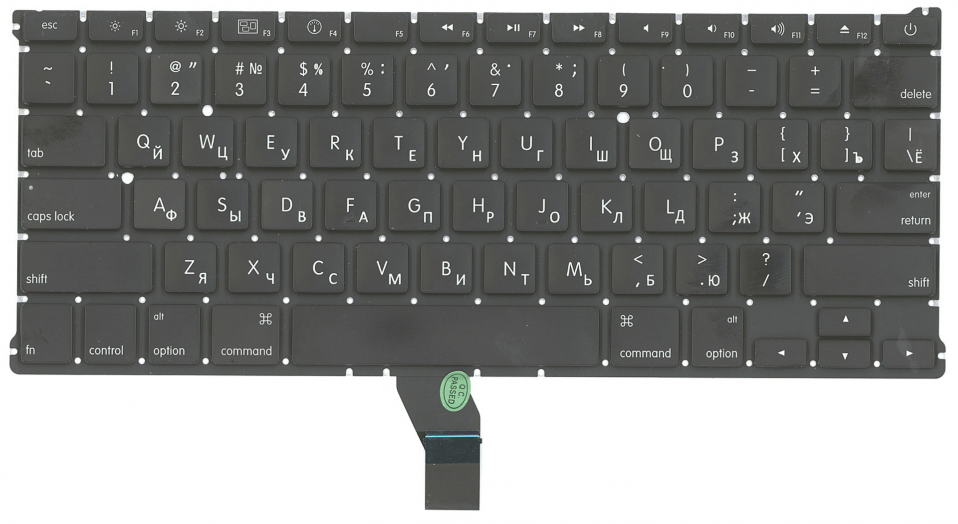 Клавиатура Apple MacBook Air 13.3" начало 2015 A1466 (MJVE2LL/A, MMGF2LL/A плоский Enter, без подсветки, OEM