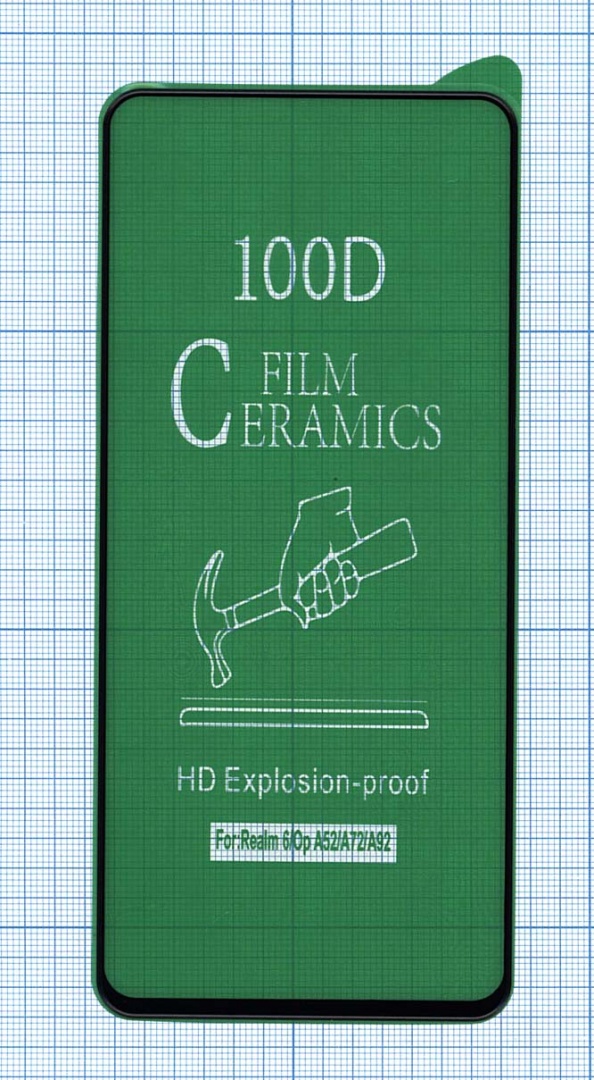 Керамическая пленка (стекло) для OPPO A52 черная