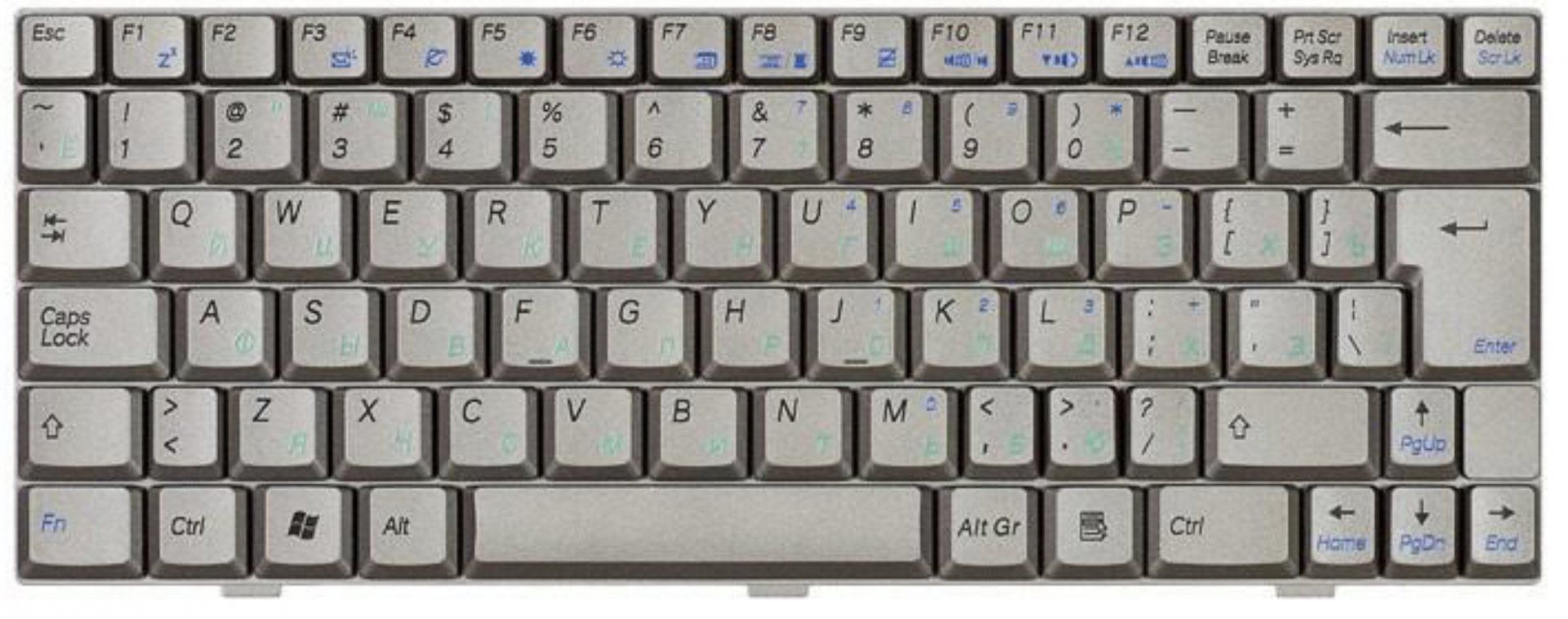 Клавиатура ASUS U1E серебристая, OEM