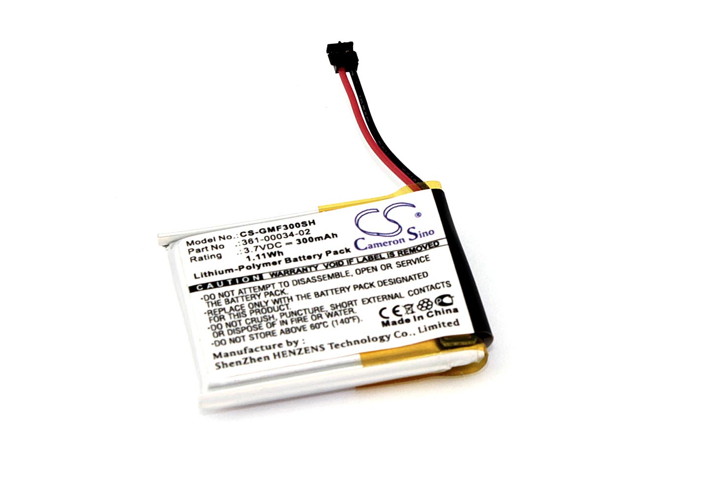 Аккумуляторная батарея CameronSino для Garmin Fenix 3, Fenix 3HR (CS-GMF300SH) 300 mah