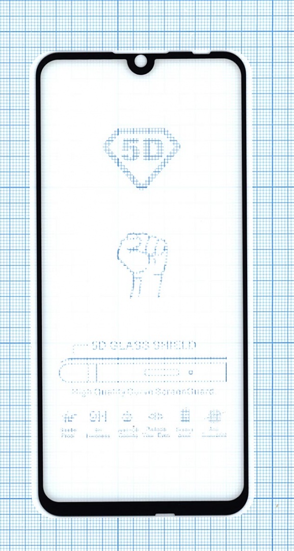 Защитное стекло "Полное покрытие" для Huawei Honor 20 lite черное