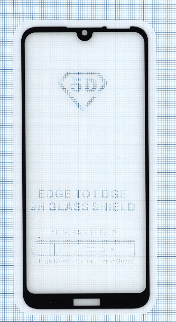 Защитное стекло "Полное покрытие" для Huawei Y6 (2019) черное