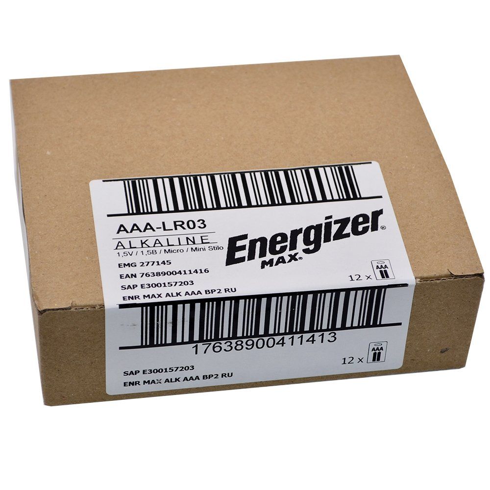 Батарейка алкалиновая Energizer AAA LR03 Max (коробка 24шт/по 2 шт в блистере)