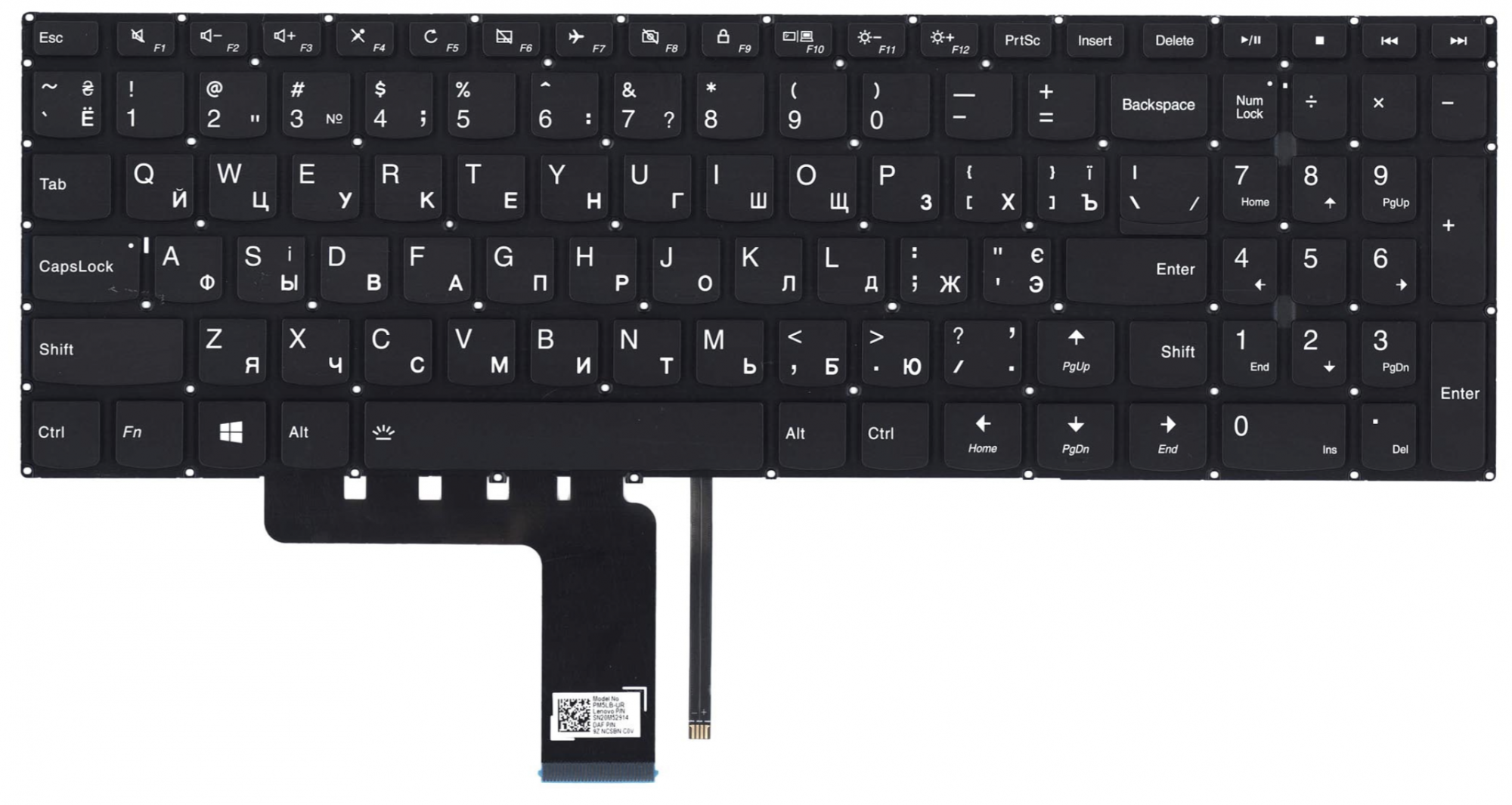 Клавиатура Lenovo IdeaPad 310-15ABR чёрная, с подсветкой, OEM