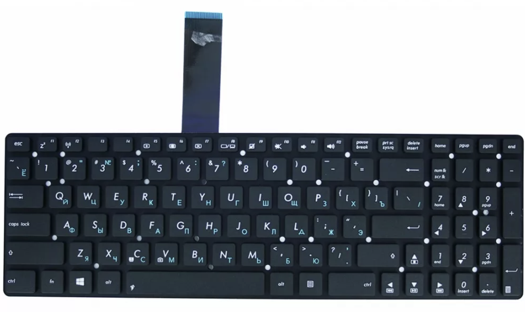 Клавиатура ASUS K55 чёрная, без рамки, OEM