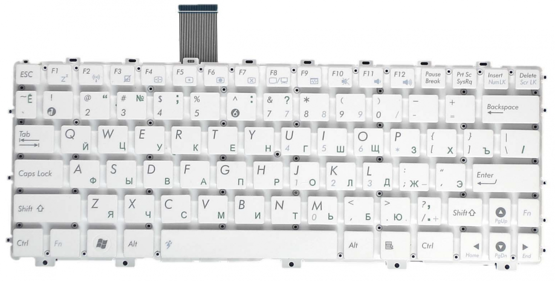 Клавиатура ASUS Eee PC X101H белая, без рамки, OEM
