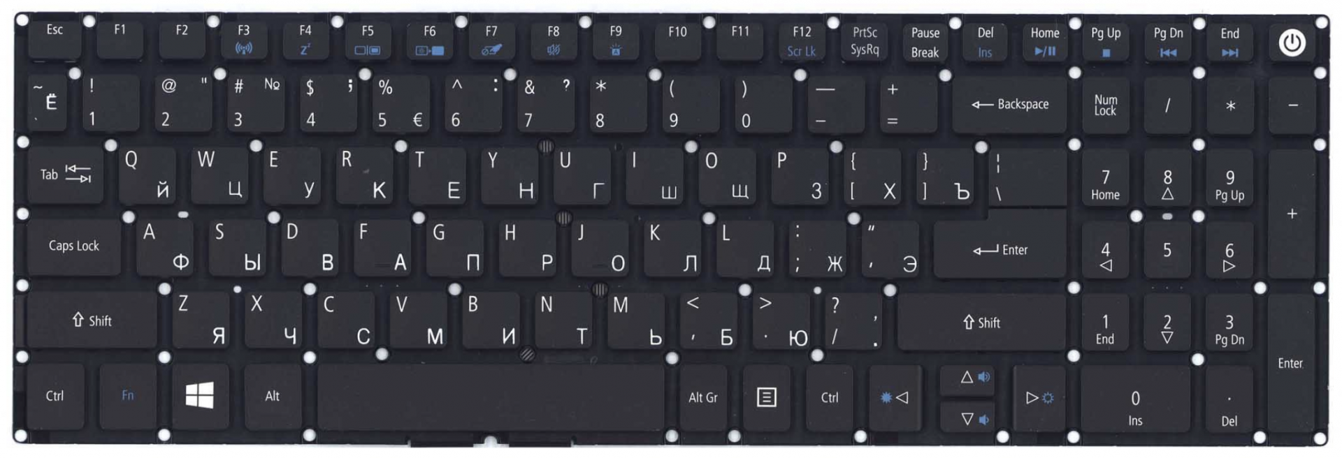 Клавиатура Acer Aspire 5 A515-51 чёрная OEM