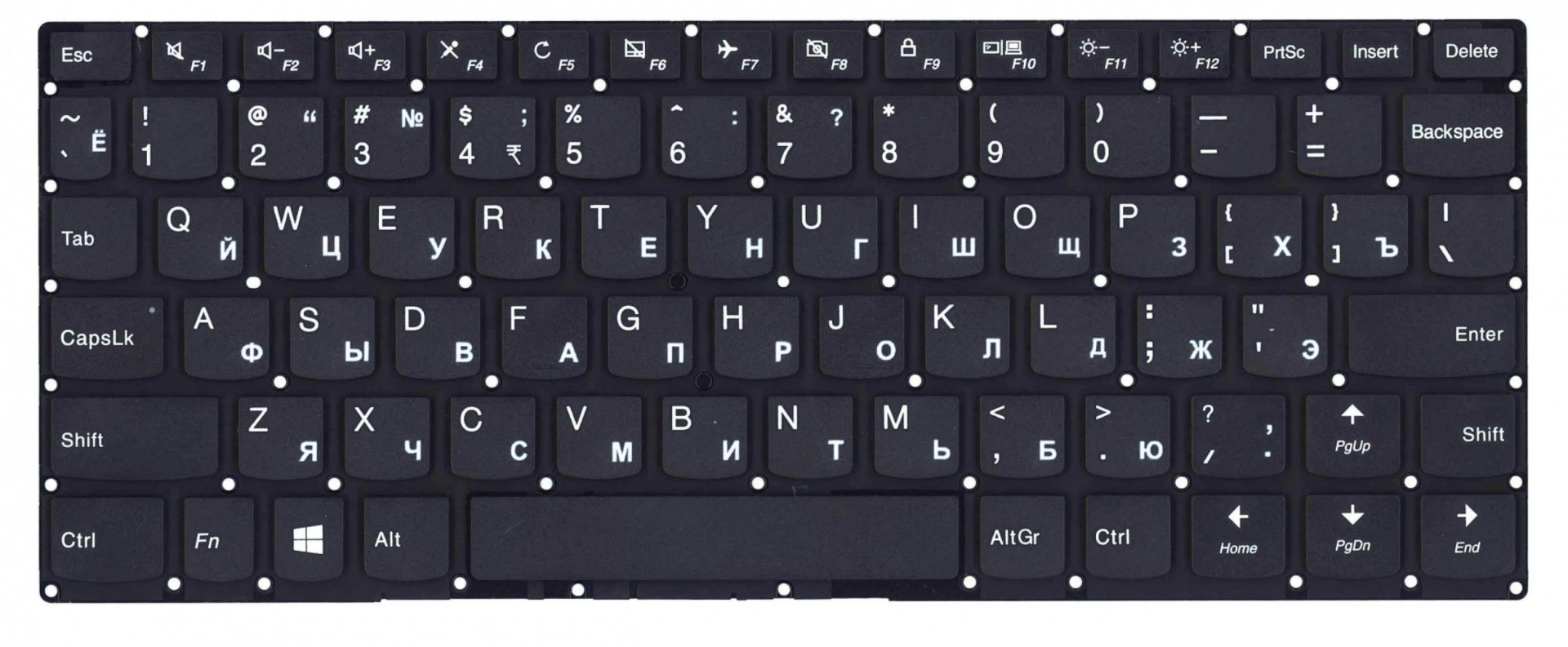 Клавиатура Lenovo Yoga 710-11IKB (80V6001RGE) с подсветкой, OEM